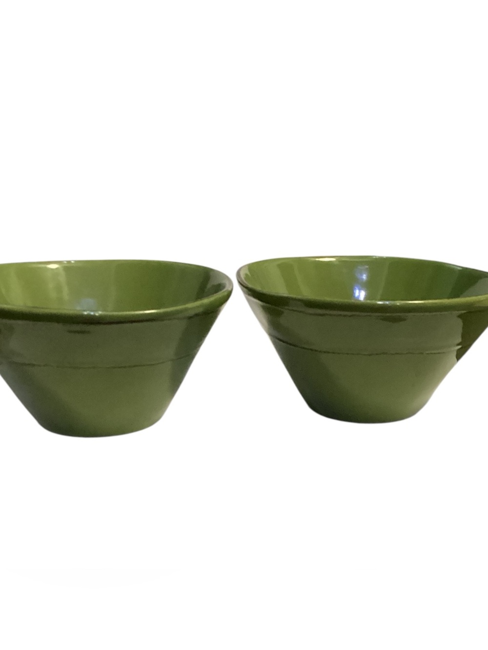 Citrus Grove Green Stoneware Cereal Soup Bowls Set of 2 Olive Avocado